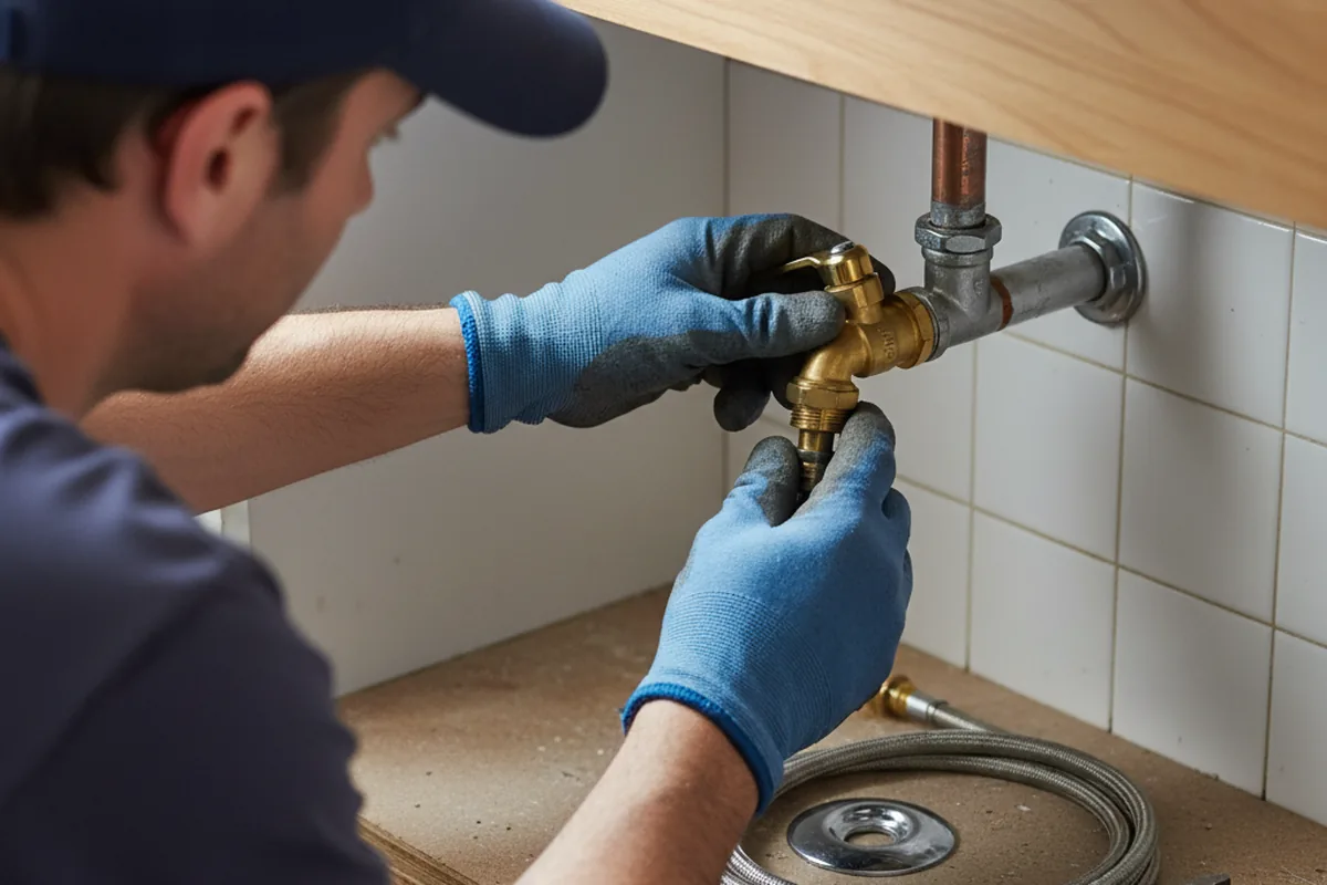 Shutoff valve and fitting work during Emergency Plumbing in Seaman